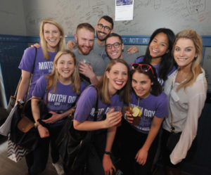 CHICAGO, IL - MARCH 18: The Feinberg School of Medicine at Northwestern University hosted Match Day for M4 students on Friday, March 18, 2016 at Gino's East Chicago in Chicago, Illinois. Fourth-year students received sealed envelopes which revealed the location of their upcoming residency at which they will spend the next four years training in their specialty. The residency location is determined by a national selection process that culminates on this day. Photo credit: Randy Belice for Northwestern Medicine
