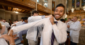 Founders’ Day Welcomes Incoming Medical Students CHICAGO, IL - AUGUST 12 The Feinberg School of Medicine at Northwestern University hosted its annual Founder's Day Convocation on Friday, August 12, 2016 at the Fourth Presbyterian Church in Chicago, Illinois. This year's keynote speech was delivered by Amy Paller, M.D., Walter J. Hamlin Professor and Chair of Dermatology and professor of Pediatrics for the Feinberg School of Medicine.
Photo credit: Randy Belice