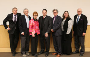 Paula Stern, PhD, with current and former colleagues and collaborators at an event honoring her career.