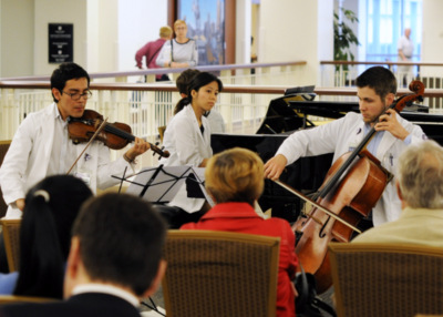 Student Trio Performs for Hospital Community