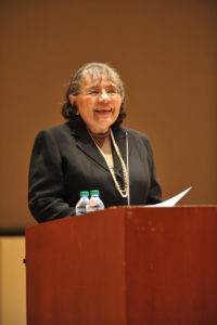 CHICAGO, IL - JANUARY 21: Diane Nash, civil rights activist delivers the keynote speach as part of 2016 Dream Week on Thursday, January 25, 2016 in Thorne Auditorium on the Chicago campus of Northwestern University in Chicago, Illinois. Nash presented as part of DREAM Week events sponsored by the The Chicago Campus DREAM Committee and the Black Law Students Association, BLSA. Photo credit: Randy Belice for Northwestern Law