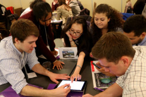 Students participated in a simulated case-based session to give them a sample of the learning experience at Feinberg.