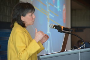 Elizabeth McNally, MD, PhD, director of the Center for Genetic Medicine, delivered the keynote address at Computational Research Day, on human genome sequencing.