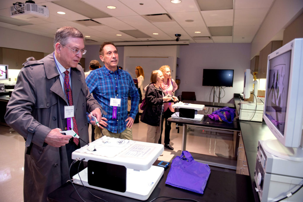 The weekend’s activities included tours of the Northwestern Simulation Center, where alumni practiced their surgical skills on state-of-the-art devices.