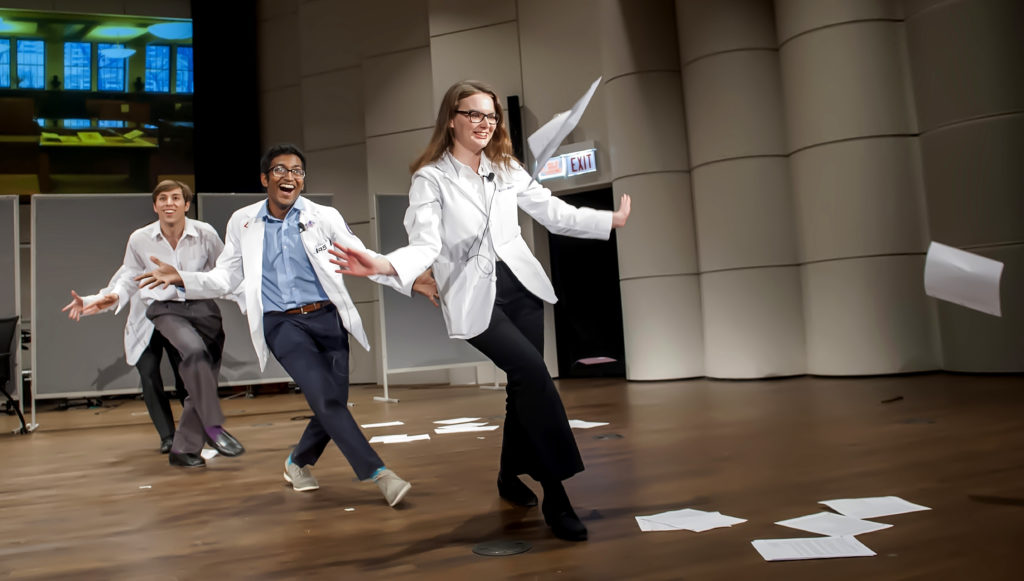 CHICAGO, IL - DECEMBER 01: The Feinberg School of Medicine of Northwestern University presented its 2017 production of In Vivo, "In Vivo Goes Paperless!" on Friday, December 1, 2017 in the Thorne Auditorium on the Chicago campus of Northwestern University in Chicago, Illinois. This year's student sketch comedy group performance was a benefit for Refugee One. (Photo credit: Randy Belice for Northwestern University)