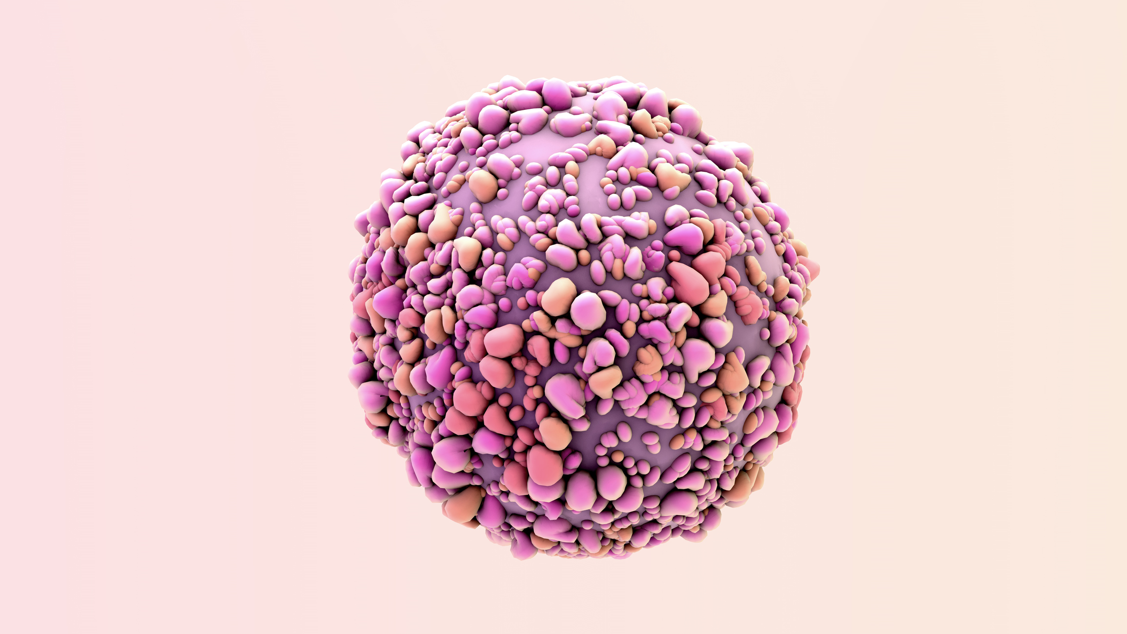 Designed cells. Раковая клетка на белом фоне. Cancer Cell. Люминальный в her2 негативный.