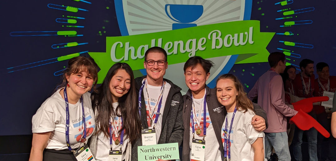 Irene Zhu, Cyrus Ma and Brennan Wood, all students in the PA program, compete in the AAPA Challenge Bowl.