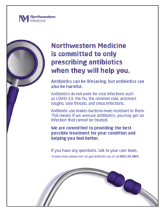 Poster placed in patient areas during a similar intiative at Northwestern Medicine hospitals and clinics. 