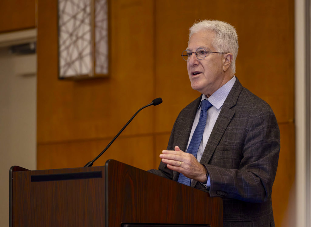 The keynote Mendelson Lecture, being delivered by Allan Levey, MD, PhD, director of the Goizueta Alzheimer’s Disease Research Center and chair of the Department of Neurology at Emory University. Photo: Teresa Crawford