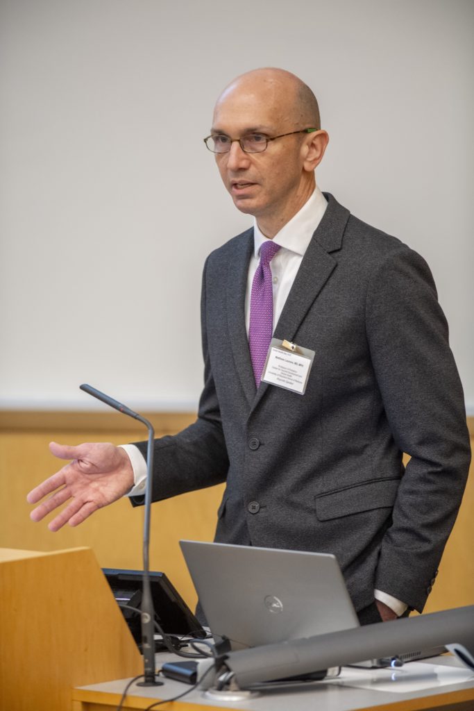 
Matthew Laurens, MD, MPH, professor of Pediatrics at the University of Maryland School of Medicine, delivers this year's Global Health Day keynote address in the Baldwin Auditorium.