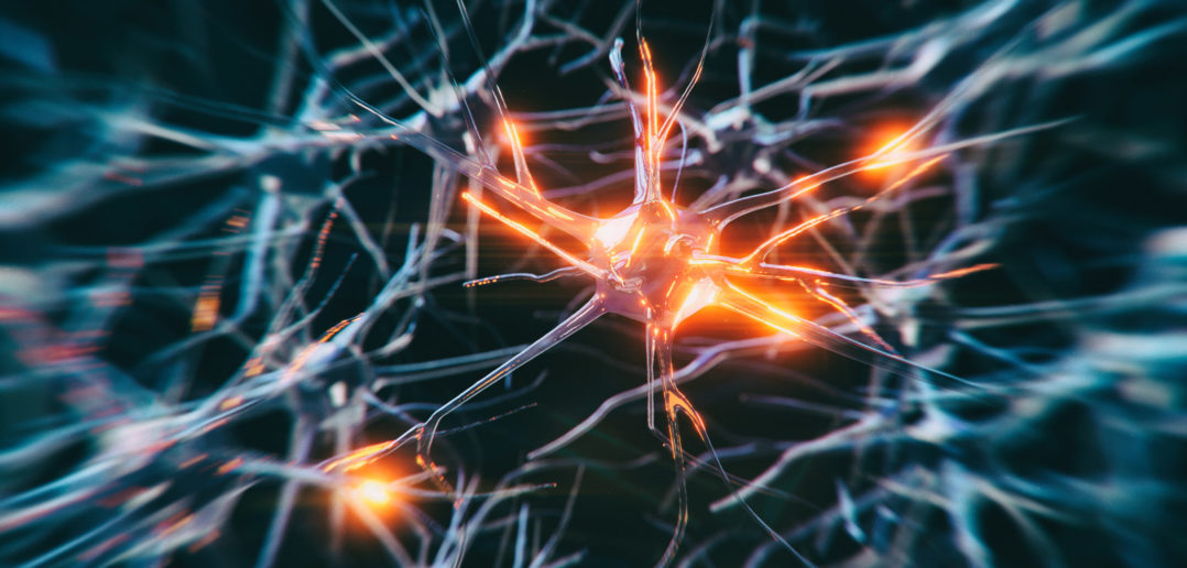 Illustration of neurons firing.